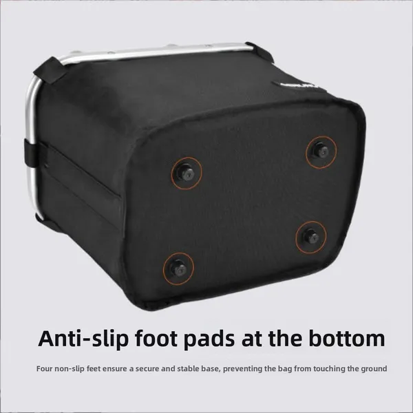 1pc Of A Folding Basket, Designed To Be Attached To The Front Of A Bicycle. It Features A Removable Handlebar, Allows For Quick Release, Is Easy To Install, And Can Be