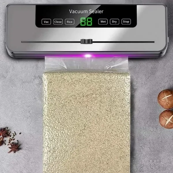 Automatic Vacuum Sealer Machine For Household Food Preservation - Dry & Wet Use, Deep Space Gray, Includes 50 Free 20x30 Textured Bags