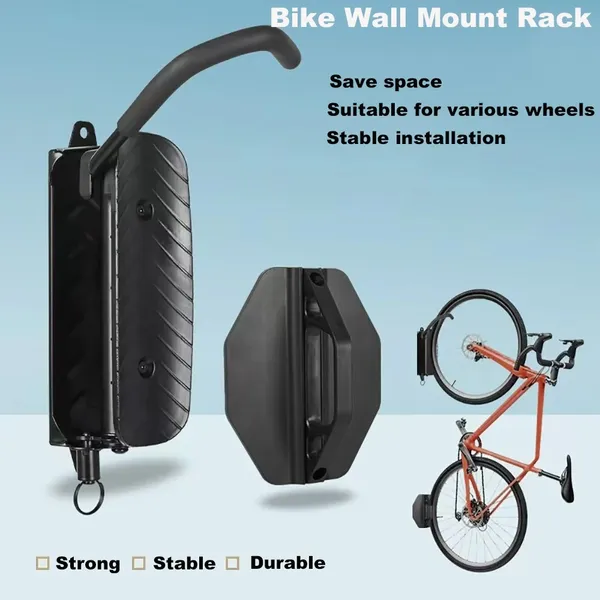 1PC Bicycle Wall Rack, MTB Road Bike Storage, Rotating Angle, Hook, Bicycle Support Stand
