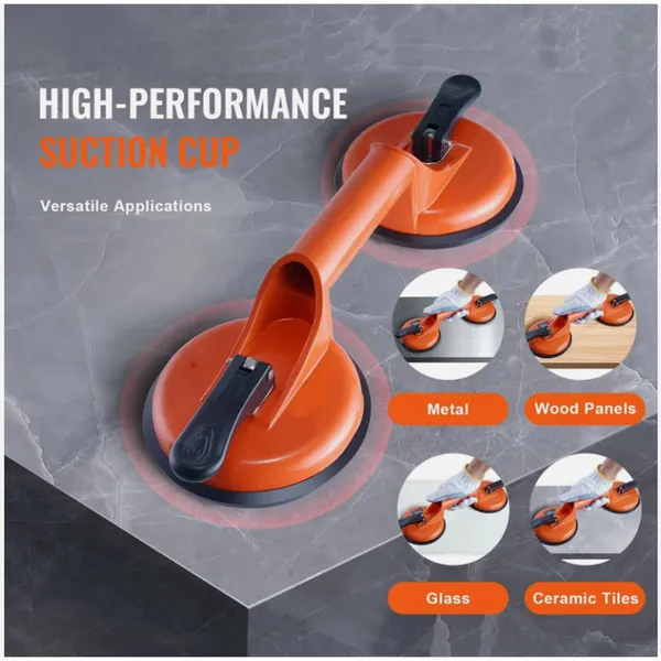 Heavy-Duty Glass Suction Cup Lifter - Orange (30 Mm / 85 Mm / 330 Mm)