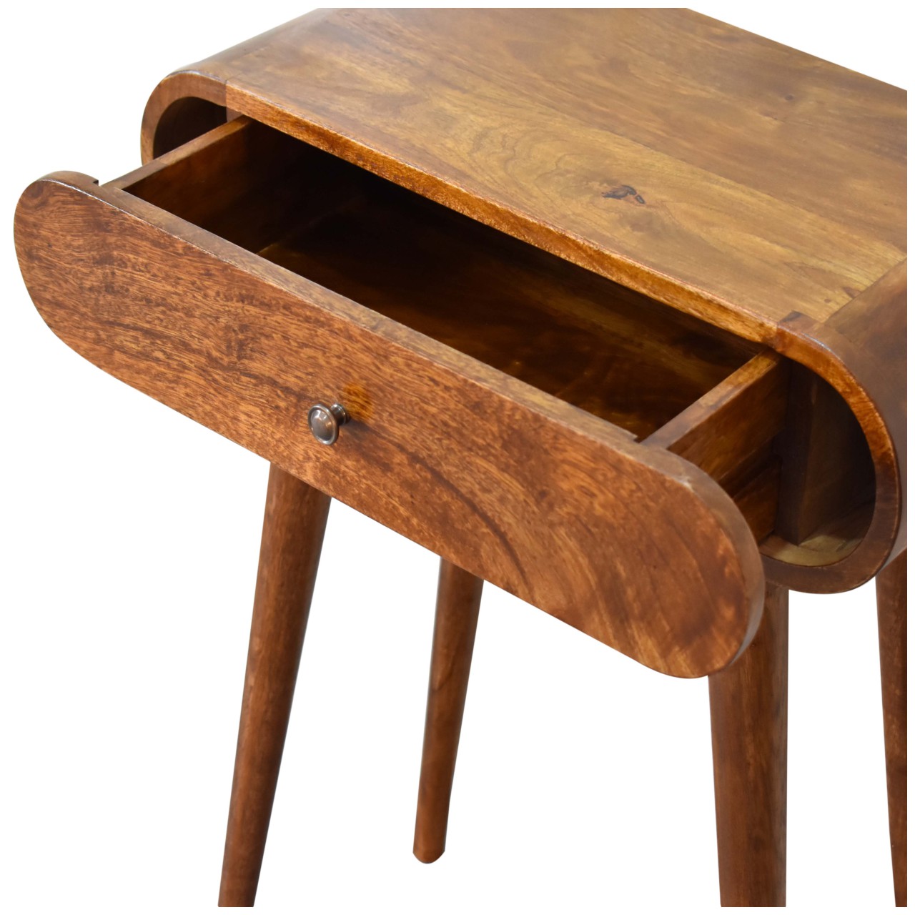 Solid Wood Chestnut London Mini Console, 1 Drawer, Dark Brown — image 3