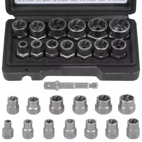 Reverse Thread Sleeve Sliding Thread Sleeve 14-piece Set 14pcs Nut Reverse Thread Sleeve Remover [Black Box]