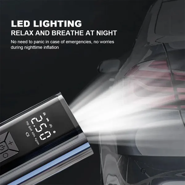 120W Handheld Air Compressor Wireless/Wired Inflatable Pump Portable Air Pump Tire Inflator Digital For Car Bicycle Balls