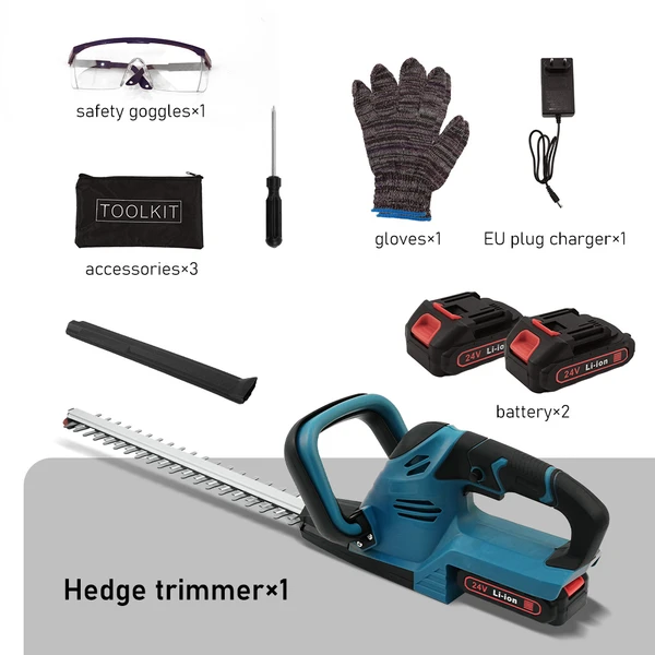 51cm Cordless Hedge Trimmer, Shrub Shear With 2 Batteries & Charger For Makita 24V Battery (Tool Only)