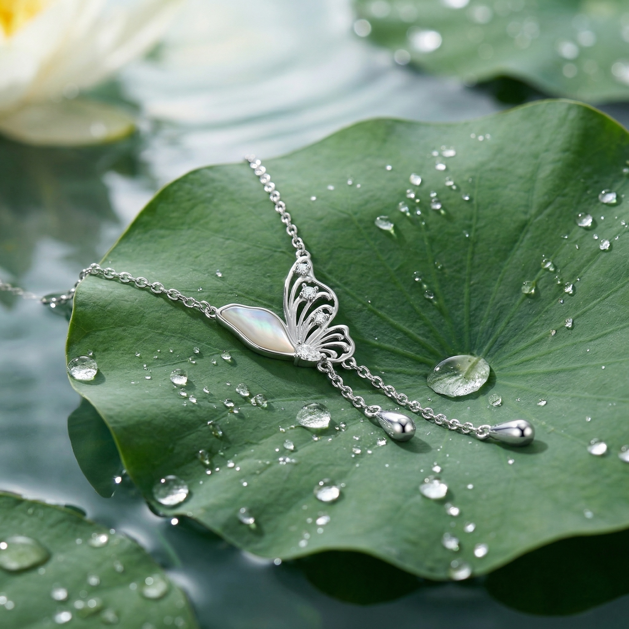Sterling Silver Butterfly Necklace, picture 3 of 4