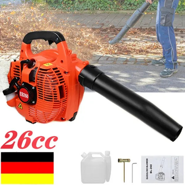 26cc 2-Stroke Gas Leaf Blower, Handheld Petrol Garden Blower, Vacuum Sweeper