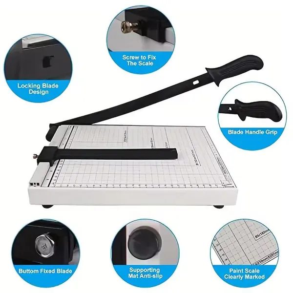 Safe Paper Cutter Slid-Proof Paper Trimmer Versatile Paper Cutter Stable Paper Trimmer For Office Craft Or Pictures