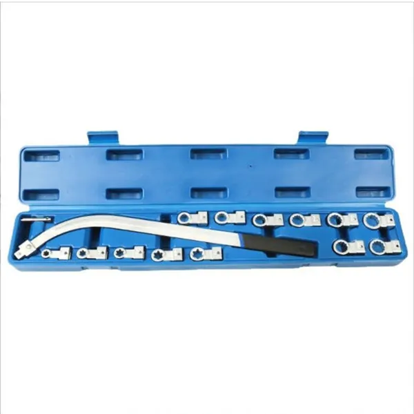 Professional Grade 15-Piece Timing Belt & V-Belt Adjuster Tool Kit | Heavy-Duty Chrome Vanadium Steel | For Tight Spaces & DIY Auto Repair