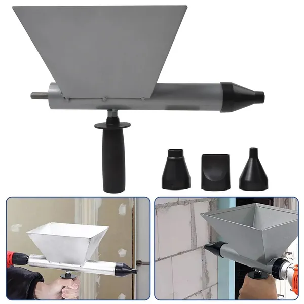 Easy-to-Use Cement Sprayer Gun With 4 Interchangeable Nozzles - Stainless Steel, Ideal For Narrow Spaces & Various Materials