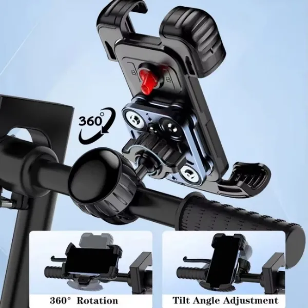 Universal Cell Phone Bike Holder 360 Degree Rotating Bicycle Motorcycle Cell Phone Holder For 5.1-6.8 Inch Cell Phones
