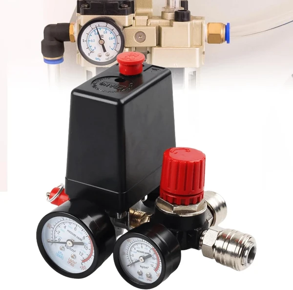 1/4" Pressure Regulator With Pressure Switch For Air Compressor, 230V 20A 8bar IP44