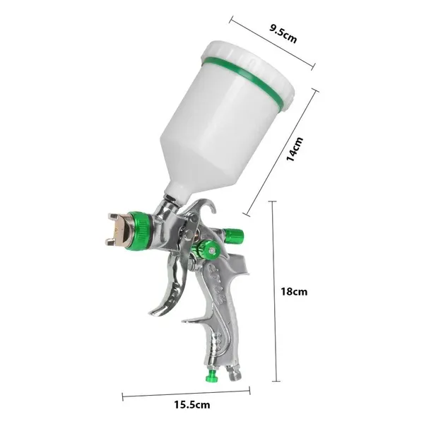 HVLP Pneumatic Spray Gun With 1.4/1.7/2.0mm Nozzles, 600ml Cup, Air Pressure Gauge & Filter System - Low Air Pressure High Atomization Sprayer For Automotive, DIY, Furniture