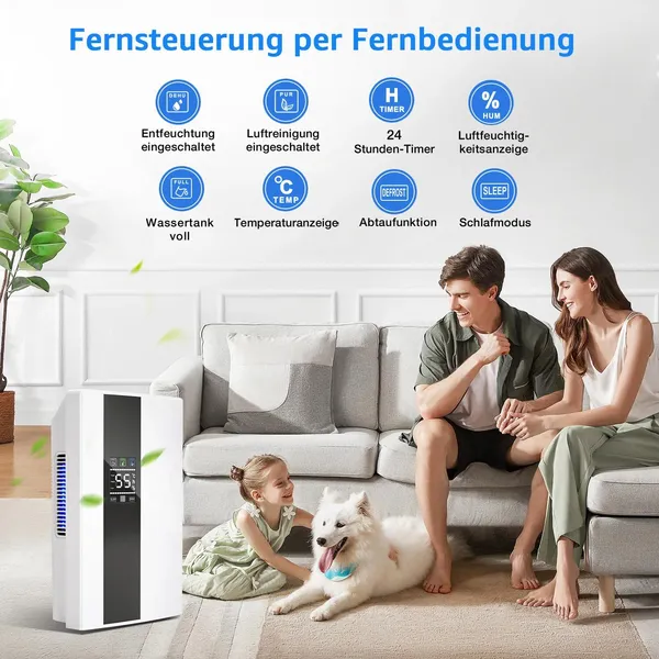 2200ml Electric Dehumidifier, 30m² Space Dehumidifier