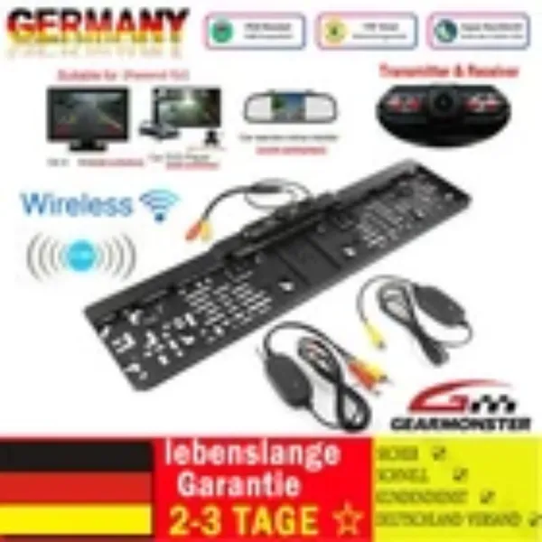 Black Wireless Waterproof Backup Camera Kit | IP68 | 2.4 GHz | 170° Wide Angle | 25 Mm Lens | Night Vision