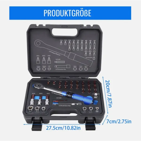 1/4 Inch Industrial-grade Torque Wrenchdjustable Torque Accuracy Kilograms Auto Mechanic Tooltorque Torque Wrench 5-25Nm Bicycle Repair Tool Kit (32-Piece)