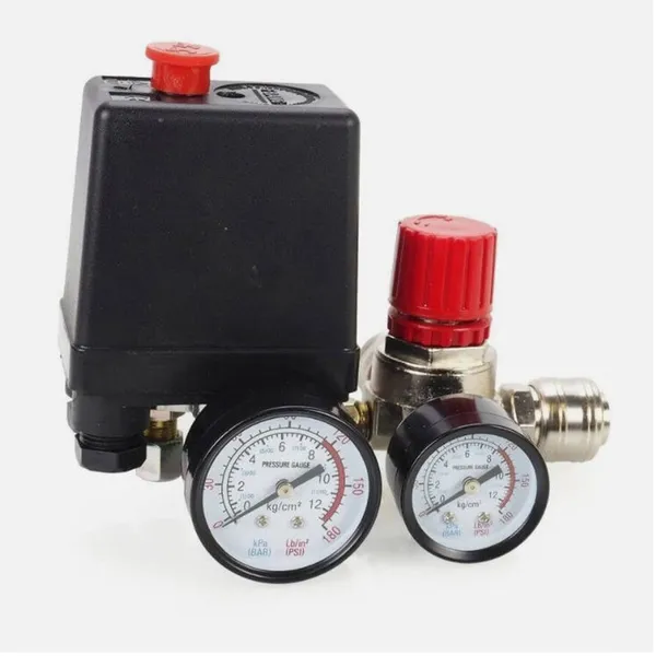 1/4" Pressure Regulator With Pressure Switch For Air Compressor, 230V 20A 8bar IP44
