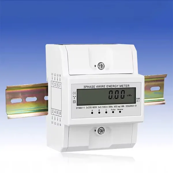 Calibrated 3-Phase 4-Wire Electricity Meter, 230/400V 5-100A, For DIN Rail, Germany