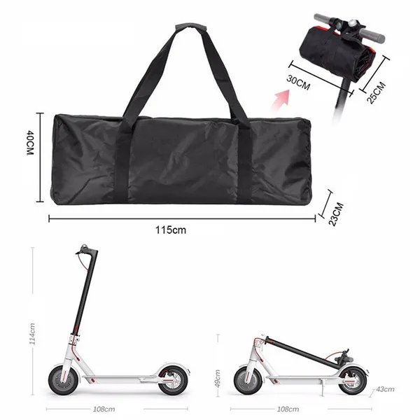 Universal Electric Scooter Storage Bag - Heavy-Duty Durable Black Carrying Case With Ergonomic Handles, Fits All Models, Protects Against Dust & Weather, Portable For Commuting & Travel
