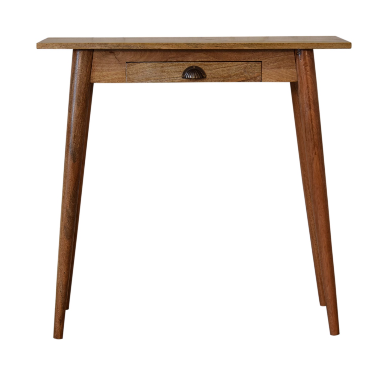 Solid Wood Mini Nordic Style Writing Desk, 1 Drawer, Brown — image 5
