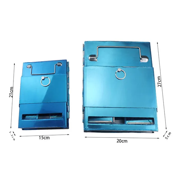 Square BBQ Grill, Stainless Steel Folding Fire Pit, 27x20x20 Large Fixed Outdoor Camping Stove For Garden Picnic & Portable Cooking