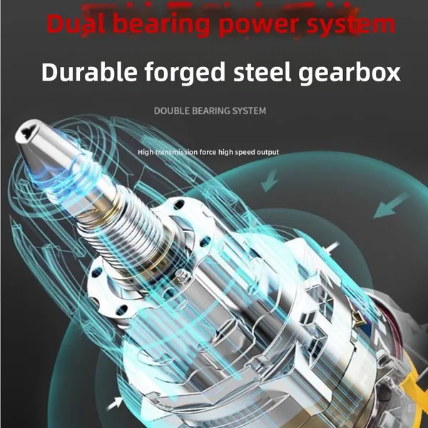 21V Cordless Drill Driver, Li-Ion Rotary Hammer Drill With 2 Batteries And Charger