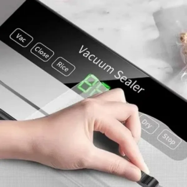 Automatic Vacuum Sealer Machine For Household Food Preservation - Dry & Wet Use, Deep Space Gray, Includes 50 Free 20x30 Textured Bags