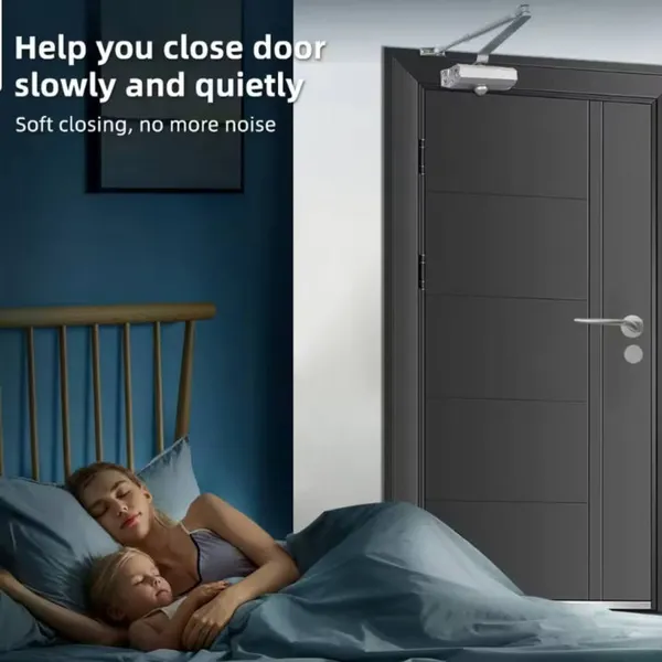 Fire Door Closer Hydraulic Silent Auto-Close For Interior/Commercial Use Easy Install Heavy Duty Adjustable Spring Mechanism 071 Large Size