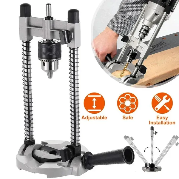 Versatile Electric Drill Stand: Vertical Drilling Support, Mobile Base, Holes For Drilling, Suitable For Various Drill Bits, Aluminiumlegierung & Stahl Construction, No Power Required