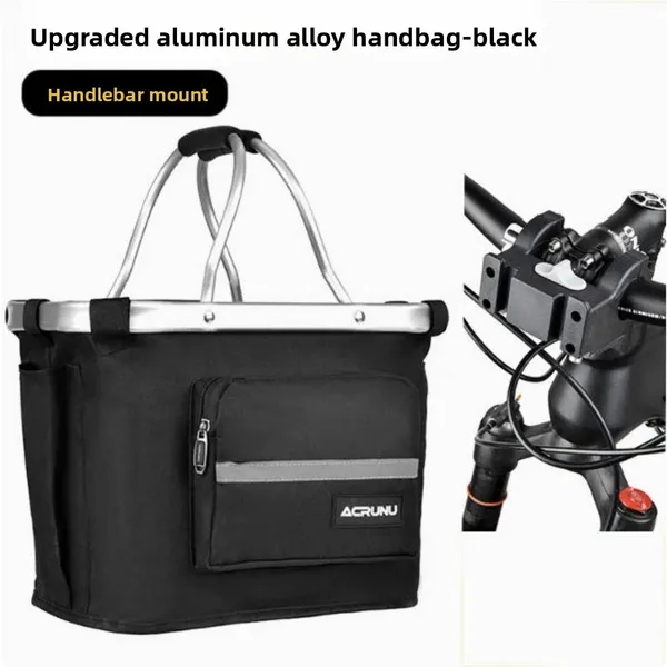 1pc Of A Folding Basket, Designed To Be Attached To The Front Of A Bicycle. It Features A Removable Handlebar, Allows For Quick Release, Is Easy To Install, And Can Be