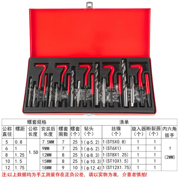 131 Sets Of Screw Repair Tools, Tap Drill Bits Set - 131 Sets Of Tap Combination Set M5-12