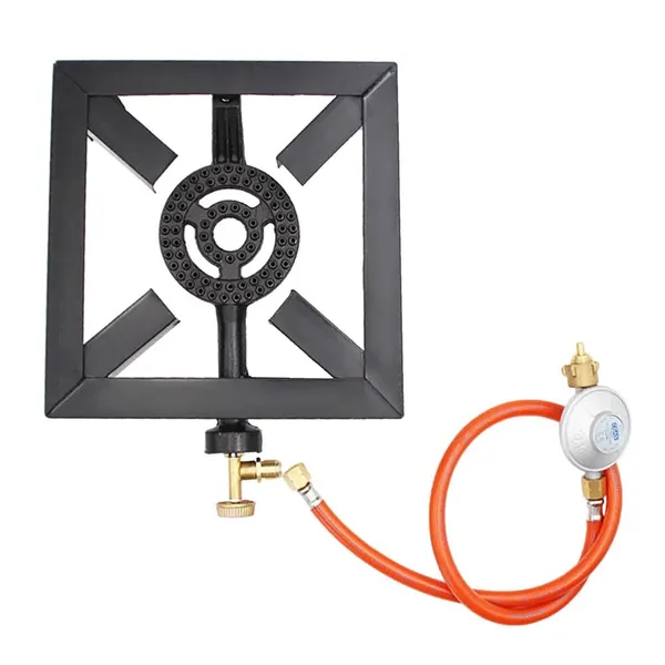 8KW Gas Boiling Ring Cast Iron Burner Large LPG Stove Outdoor Cooker Iron Frame Portable Fire Control Stove