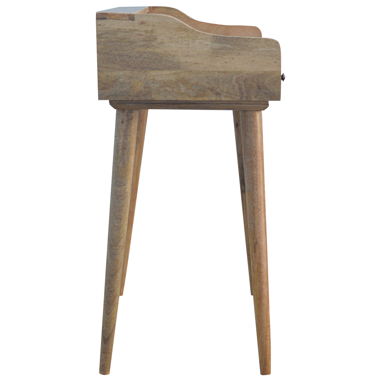 Solid Wood Gallery Back Shell Writing Desk, 3 Drawers, 3 Slots, Brown — image 5