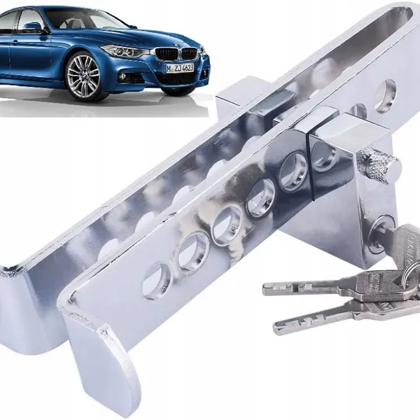 Car Clutch Lock Multi-Function Steering Wheel Anti-Theft Security Lock With 8 Holes, 19.5cm Height, White Box Packaging - Model 248