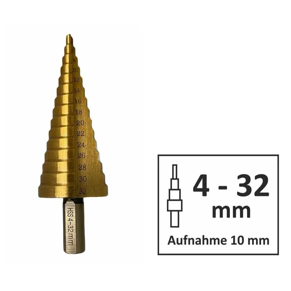 Pagoda Drill Bit 3-piece Set, Hexagonal Handle Straight Groove Metric Large 3PC Iron Box (380g)