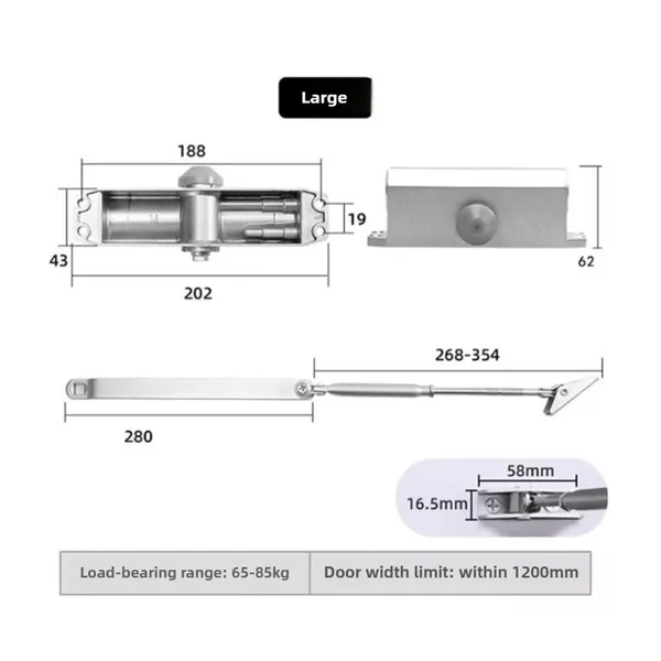 Door Closer Hydraulic Buffer Household Sliding Door Silent Automatic Closing Device Fire Door Fireproof Door Closing Wonder, Fireproof Door Door Closer [061/ Medium Size] Automatic Version
