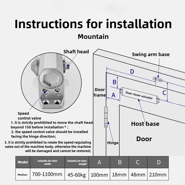 Door Closer Hydraulic Buffer Household Sliding Door Silent Automatic Closing Device Fire Door Fireproof Door Closing Wonder, Fireproof Door Door Closer [061/ Medium Size] Automatic Version