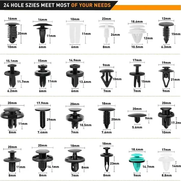 Hot-selling 680pcs Box-packed Snap-on Car Bumpers 680pcs (single Style Set Box)