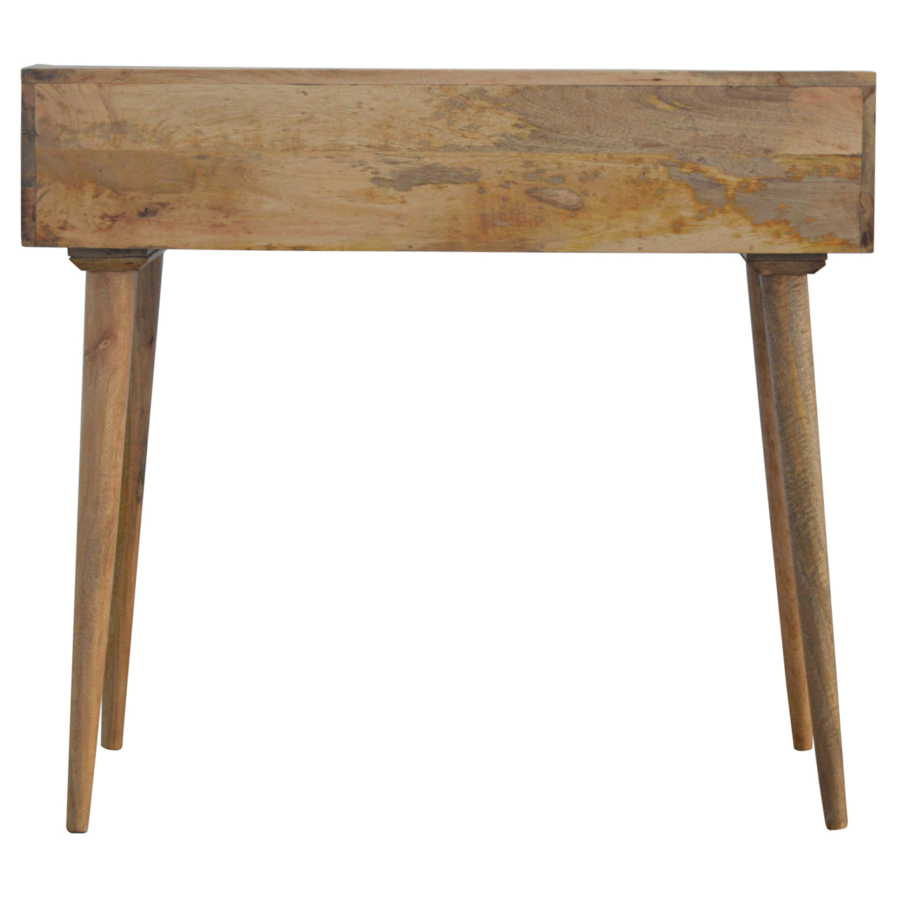 Solid Wood Gallery Back Shell Writing Desk, 3 Drawers, 3 Slots, Brown — image 2
