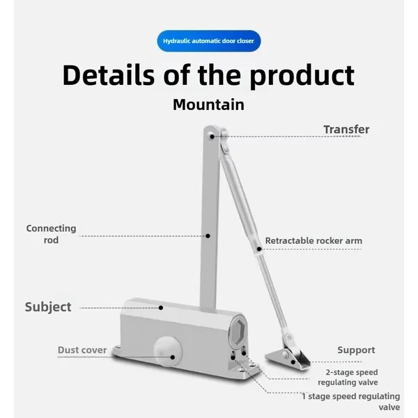 Door Closer Hydraulic Buffer Household Sliding Door Silent Automatic Closing Device Fire Door Fireproof Door Closing Wonder, Fireproof Door Door Closer [061/ Medium Size] Automatic Version