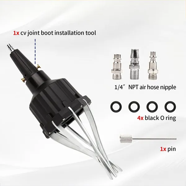 6pcs Automotive Universal Pneumatic CV Joint Boot Installation Tool Kit For Expanding And Removing CV Boots, Suitable For Audi, For BMW, Mercedes, UTV, And ATV