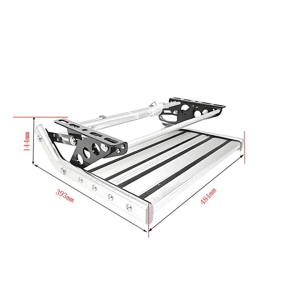Manual Single Layer RV Step - Anti-slip Pedals With Enhanced Aluminum Alloy, Anodized, Strong Spring Elasticity, Good Flexibility, Good Stepping Effect, Long Lifespan,
