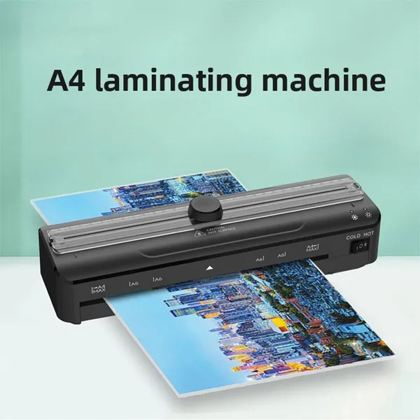 NEW Photo Laminator Machine, A4 Document & Picture Thermal Laminator For Home Office Use, FNL009 Black With 15 Pcs A4/A5/A6 Laminating Pouches Set