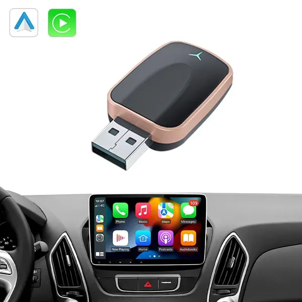 2in1 Wireless CarPlay Dongle Wireless Android Auto Adapter AI Smart Box Car Intelligent Systems For Car With Wired CarPlay