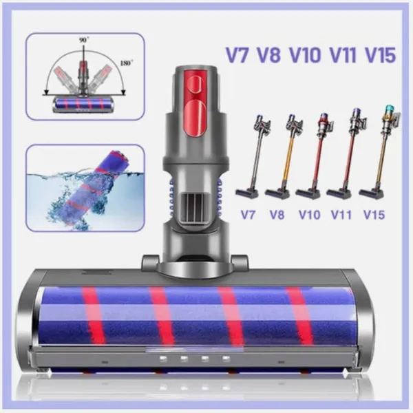 For V7 V8 V10 V11 V15 Vacuum Replacement Motorhead - Rotatable Soft Roller Brush Floor/ Attachment, For V15/V11/V10/V8/V7 Stick & Handheld Vacuums (No Power)