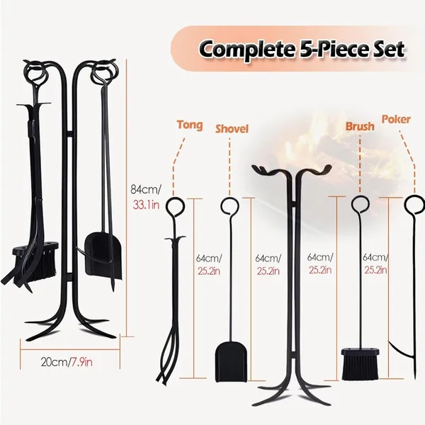 5 - Piece Fireplace Tools Set