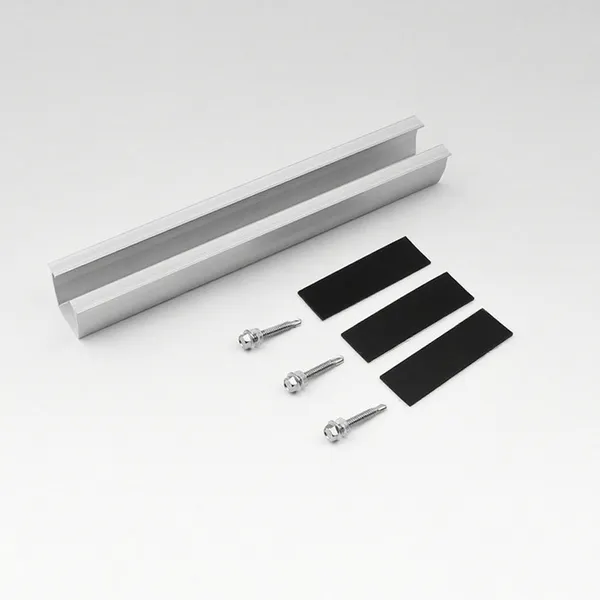 12/20cm U-shaped Guide Rail Black Middle Side Pressure Set Solar Panel Photovoltaic Accessory Pressure Block Mini Installation Guide Rail 20cm U-shaped Guide Rail