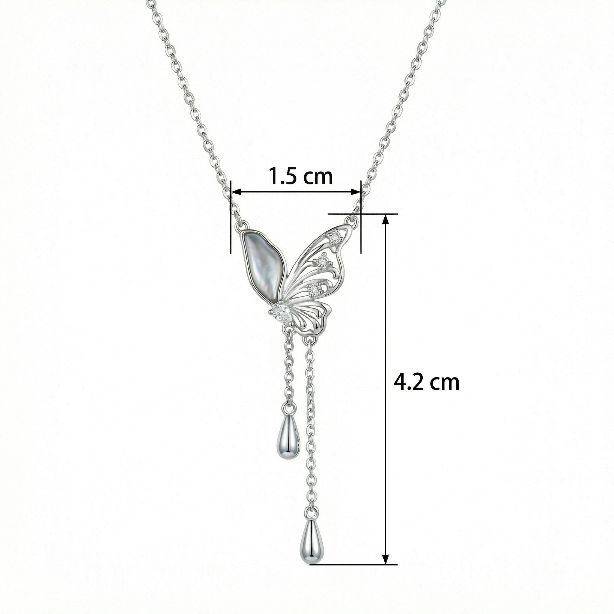 Sterling Silver Butterfly Necklace, picture 4 of 4
