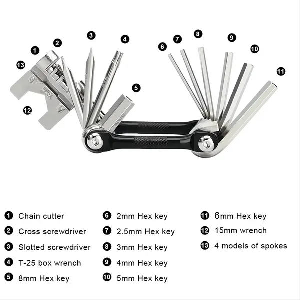 Bicycle Multi Tool Chain Splitter Cutter, Multitool For MTB, Mountain Road Bike, Wrench, Screwdriver Repair