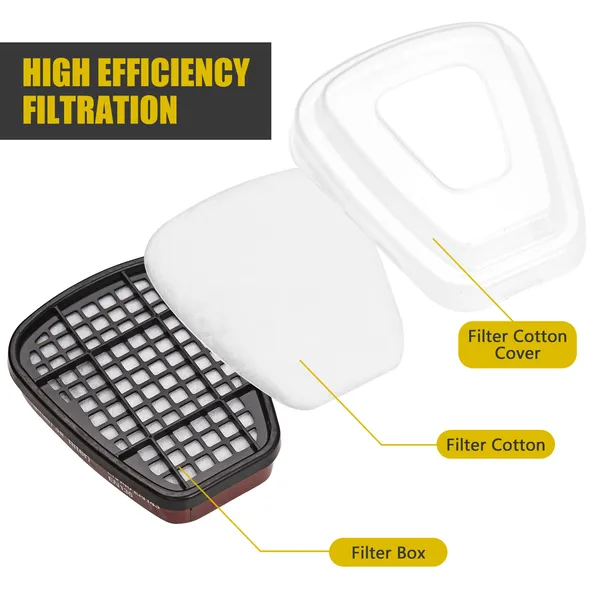 Reusable Full Face Cover 16 In 1 Gas Cover Organic Vapor Respirator For Painting Machine Polishing Welding Work Protection