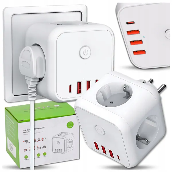 7-in-1 Electrical Socket Adapter 250V 4000W